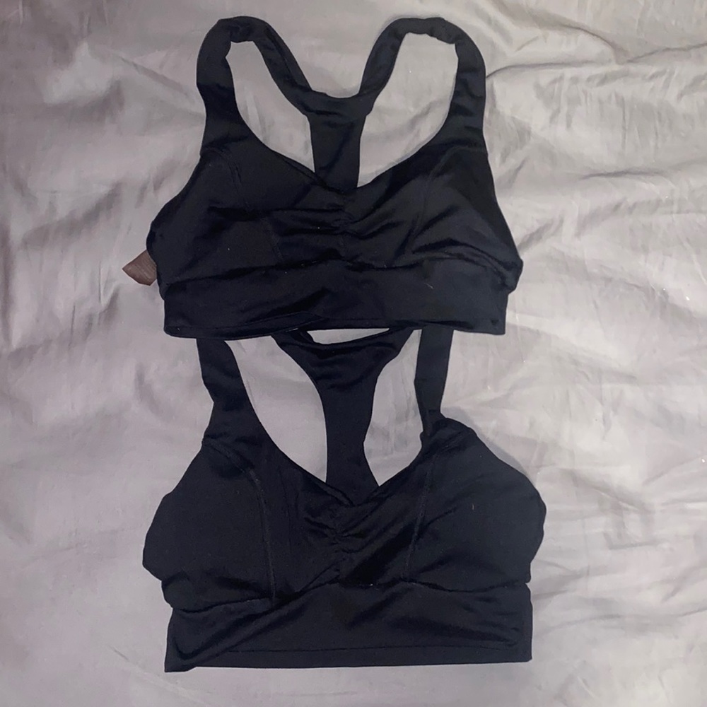 Two Matching Bombshell Sportswear Sports Bras, cut out back